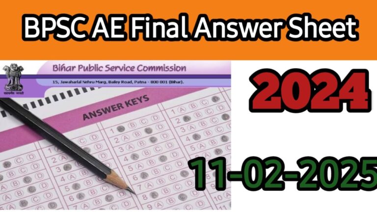 BPSC AE Civil Mechanical Recruitment 2024 Download Final Answer Key 2025