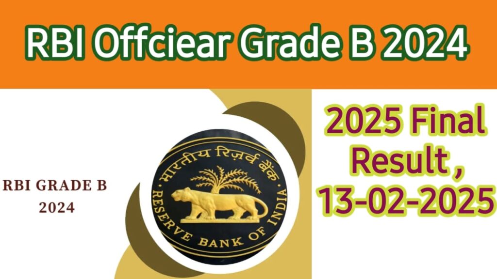 Declared The Result RBI Officers Grade B Recruitment 2024 Final Result,13-02-2025