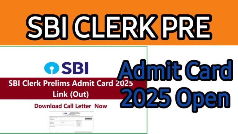 SBI Clerk Pre Admit Card 2025:About to Download ?